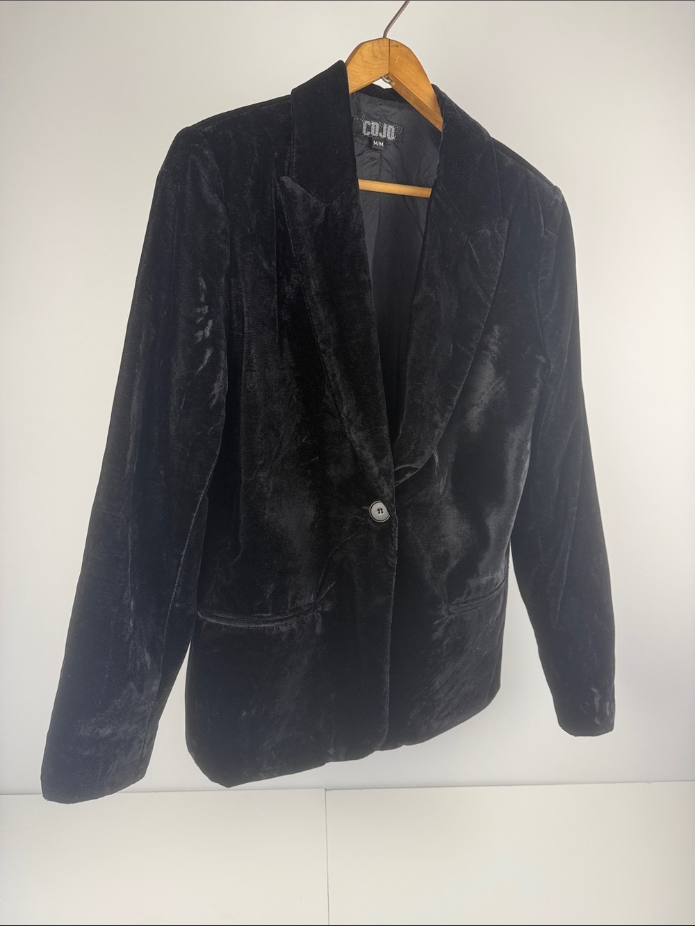 Cojo Black Velvet Women's Blazer Jacket